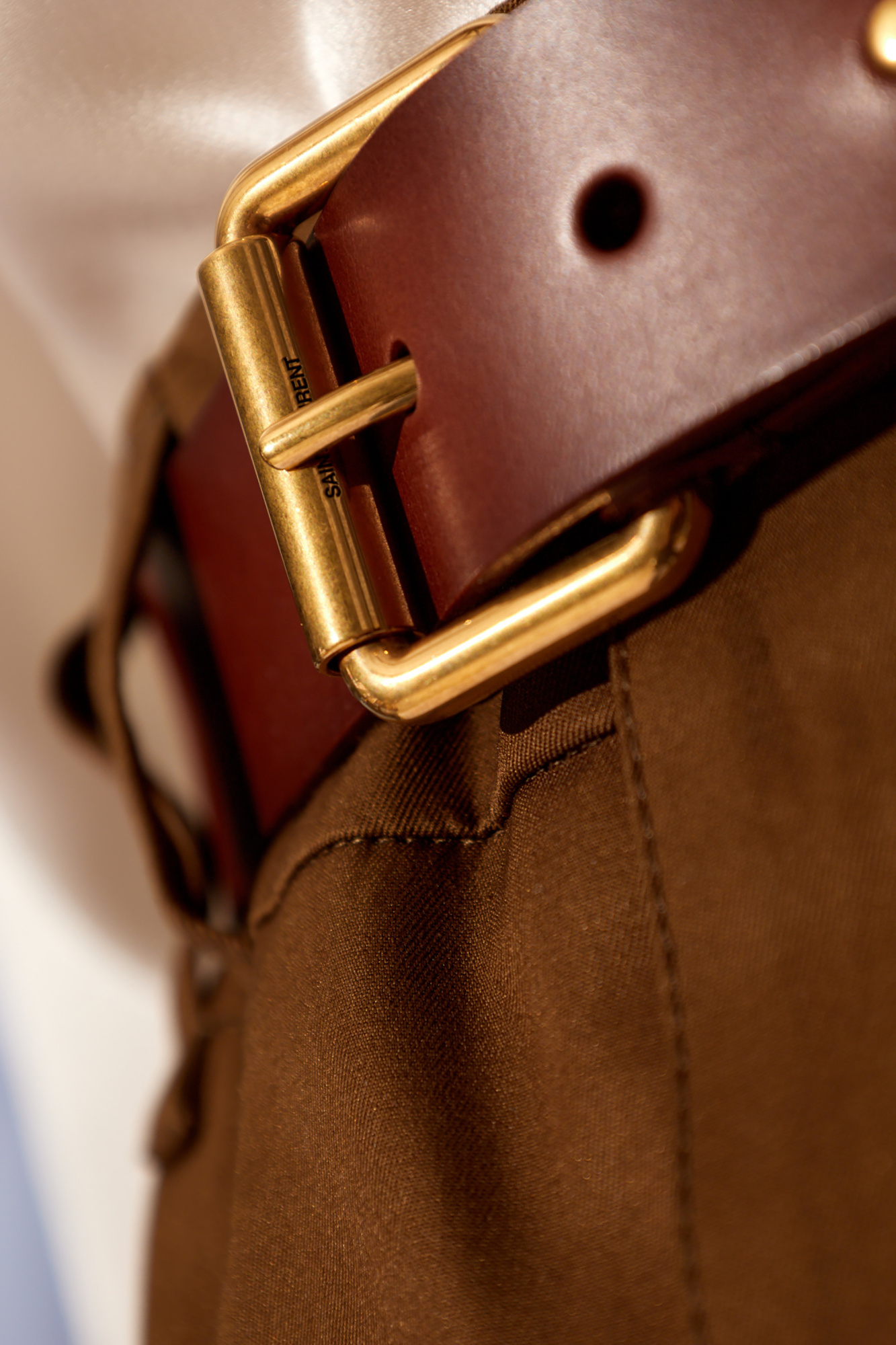 Brown Skirt with a belt Saint Laurent - Vitkac AS